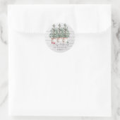 Rustige Kerstmis Familienaam Ronde Sticker (Tas)