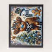 Rustige Kerstmis Hoogland Koe Jigsaw Puzzel (Verticaal)