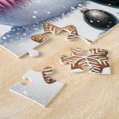Rustige Kerstmis Hoogland Koe Jigsaw Puzzel (Zijkant)