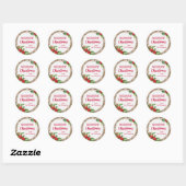 Rustige Kerstmis Hulst Bessen Winter Krans Ronde Sticker (Vel)