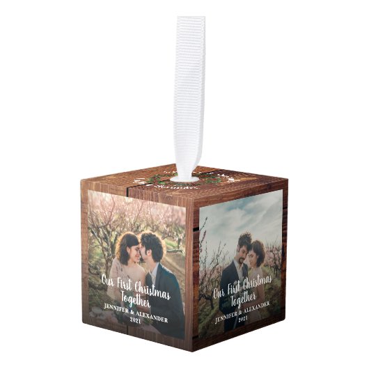 Rustige kerstmis met barnhout, foto decoratie (Voorkant hoekig)