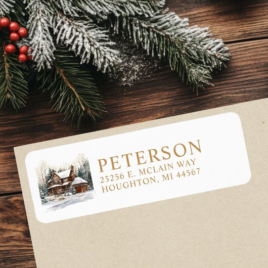 Rustige Kerstmis Nieuwe Thuis Retouradres Etiket