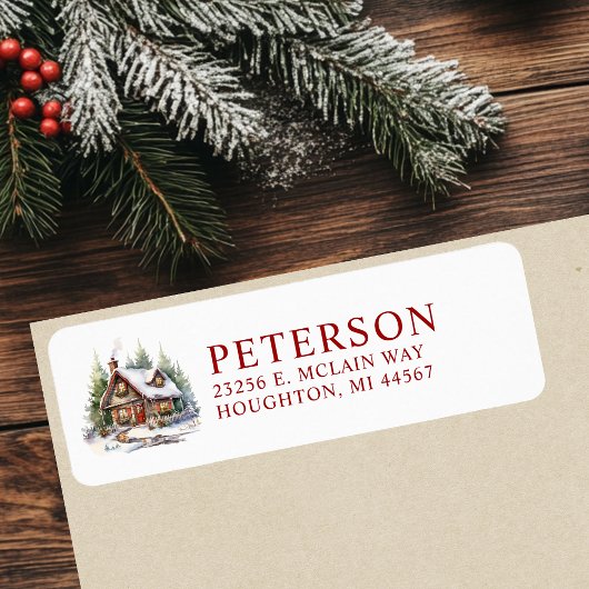 Rustige Kerstmis Nieuwe Thuis Retouradres Etiket