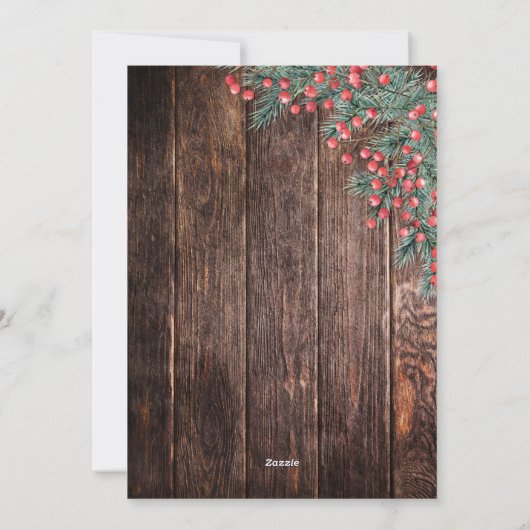 Rustige Kerstmis Red Buffalo Pset Check 4 Foto Feestdagenkaart (Achterkant)