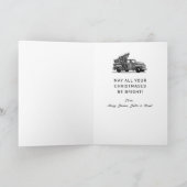 Rustige Kerstmis  Red Truck 4 serie Foto Feestdagen Kaart (Binnen)