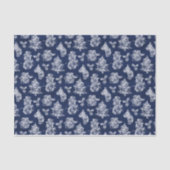 Rustige kerstmis Snowman Blue Wood Tissuepapier (Voorkant)