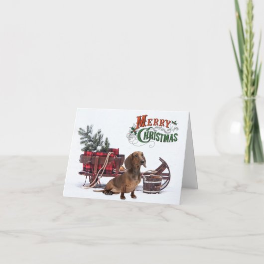 Rustige Kerstmis voor Dachshund Feestdagen Kaart (Voorkant)
