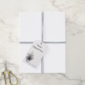 Rustige Kerstmis Watercolor Boom Cadeaulabel (Met Touw)