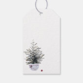 Rustige Kerstmis Watercolor Boom Cadeaulabel (Achterkant)