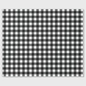 Rustige Kerstmis Zwart Wit Mini Buffalo Plaid Cadeaupapier (Vlak)