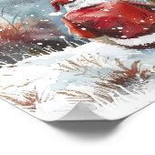 Rustige Kerstnacht – Kerstman en Rendier Winter Poster (Hoek)