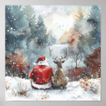 Rustige Kerstnacht – Kerstman en Rendier Winter 