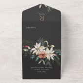 Rustige kerstpine Black Dinner All In One Uitnodiging (Buitenkant)