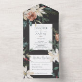 Rustige kerstpine Black Dinner All In One Uitnodiging (Binnen)