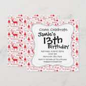 Rustige kerstrendierbomen - Birds Holiday Kaart (Voorkant / Achterkant)