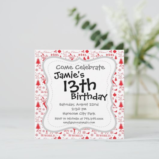 Rustige kerstrendierbomen - Birds Holiday Kaart (Staand voorkant)