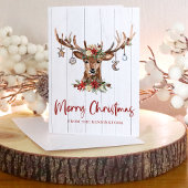 Rustige kerstrendierfeestdag Antler Ornamenten Feestdagen Kaart