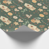 Rustige kerstrenrendierfeestelijke Waterverf Cadeaupapier (Hoek)