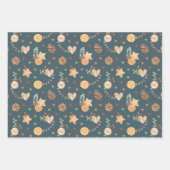 Rustige kerstrenrendierstars feestpatronen inpakpapier vel (Voorkant 3)