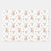 Rustige kerstrenrendierstars feestpatronen inpakpapier vel (Voorkant)