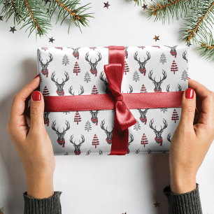 Rustige kerstrode buffelrenrenrenrendiertje cadeaupapier