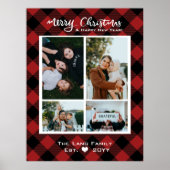 Rustige kerstrode zwarte buffelhout poster (Voorkant)