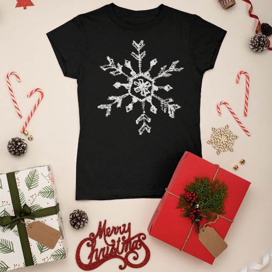 Rustige kerstsnowflake t-shirt