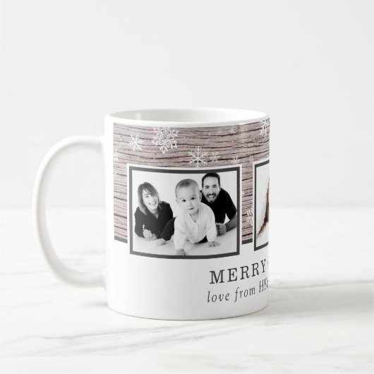 Rustige kerstsnowflakes 3 Fotocollage Koffiemok (Links)