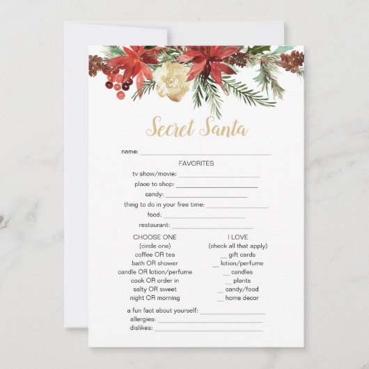 Rustige kerstspelletjes geheime kerstkerstkerstvra kaart (Voorkant)