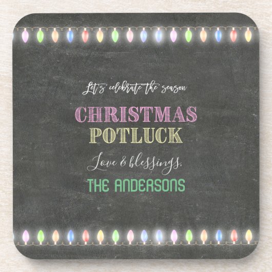 Rustige kersttaskers Koord-lasstralen Chalkboard Bier Onderzetter (Voorkant)