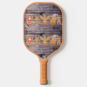 Rustige kersttekens patroon pickleball paddle (Voorkant)