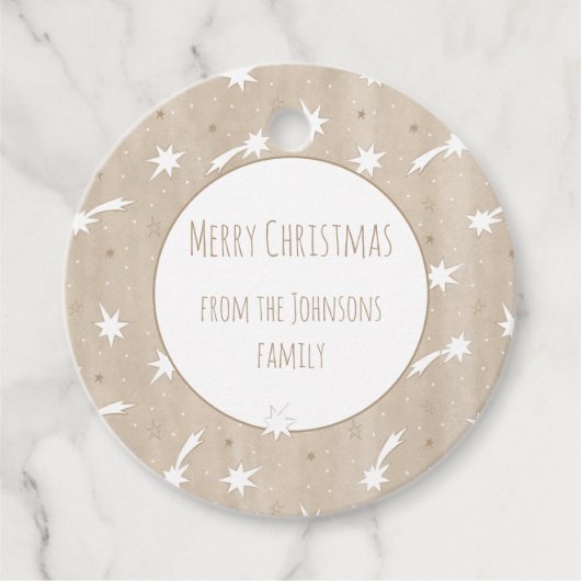 Rustige kersttonerpatronen voor kunststofpapier bedankjes labels (Voorkant)
