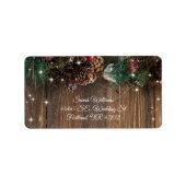 Rustige kerstwijn Garland Wood Sparkle Etiket (Voorkant)