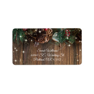 Rustige kerstwijn Garland Wood Sparkle Etiket