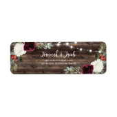 Rustige kerstwinter huwelijksreis etiket (Voorkant)