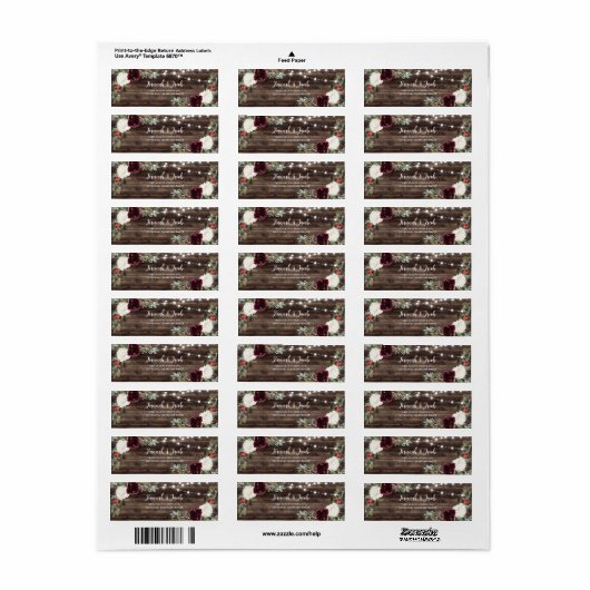 Rustige kerstwinter huwelijksreis etiket (Full Sheet)