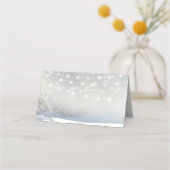 Rustige kerstwinterbruiloft escorte-kaart plaatskaartje (Achterkant)