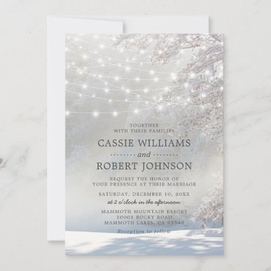 Rustige kerstwinterbruiloft kaart (Voorkant)