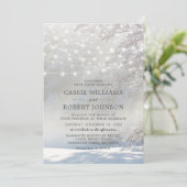 Rustige kerstwinterbruiloft kaart (Staand voorkant)