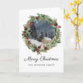 Rustige kerstwinterfeestdag in het gebergte kaart (Gele Bloem)