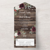 Rustige kerstwintervakantie Wood Weddenschap All In One Uitnodiging (Binnen)