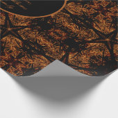 Rustige kerstzwarte Oranje sterrenpatronen Cadeaupapier (Hoek)