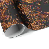 Rustige kerstzwarte Oranje sterrenpatronen Cadeaupapier (Rol Hoek)