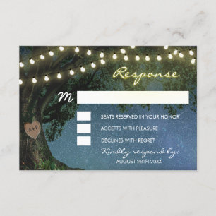 Rustige kerven met harsboomeik RSVP-kaarten RSVP Kaartje