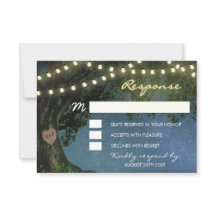 Rustige kerven met harsboomeik RSVP-kaarten