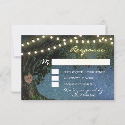 Rustige kerven met harsboomeik RSVP-kaarten RSVP Kaartje (Voorkant)