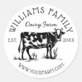 Rustige  ketch Boerderij Melkpoeder Koe wit Ronde Sticker (Voorkant)