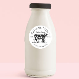 Rustige  ketch Boerderij Melkpoeder Koe wit Ronde Sticker