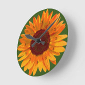 Rustige keuken voor zonnebloemen - minimalistisch  ronde klok (Hoek)