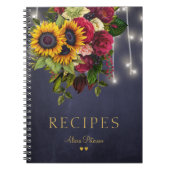 Rustige keukenrecepten voor zonnebloemen en rozen notitieboek (Voorkant)
